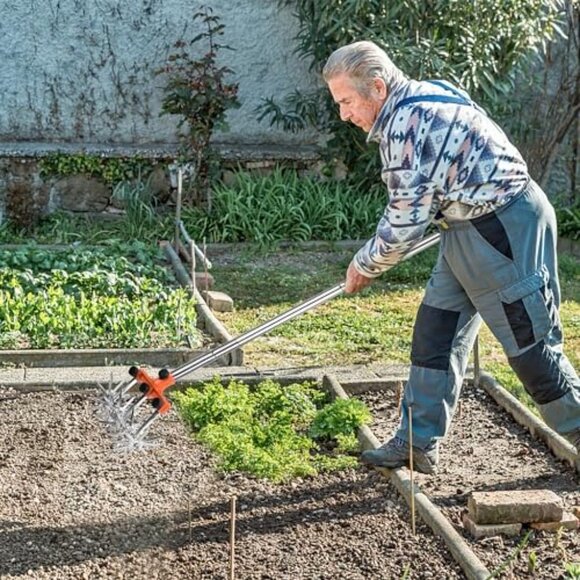 BARAYSTUS Rotary Cultivator Garden Hand Tiller Adjustable Stainless Steel Poles - Picture 6 of 6